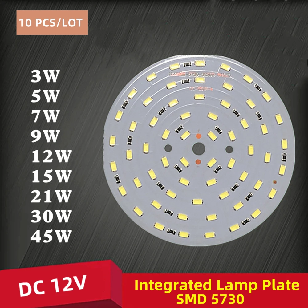 10PCS/Lot DC 12V LED Lampa Deska 5730 SMD PCB Světlo Rady 3W 5W 9W 12W 15W 30W 45W Světelný Zdroj pro 12V LED Žárovka Downlight Domů