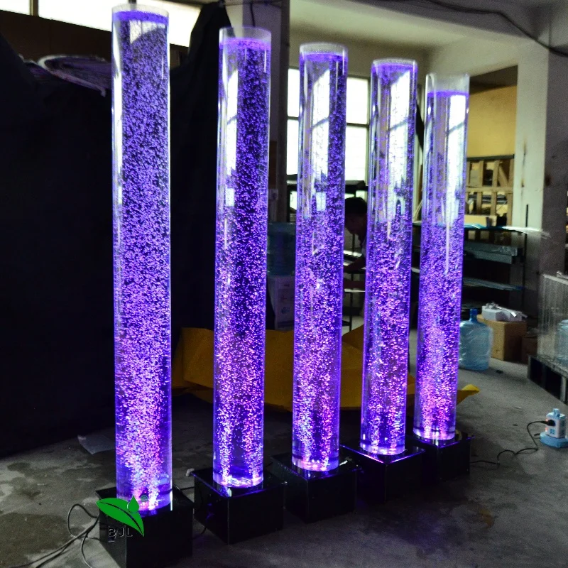 16 změna barvy led osvětlené akrylové na vodní bublina pilířů svatební sloupce
