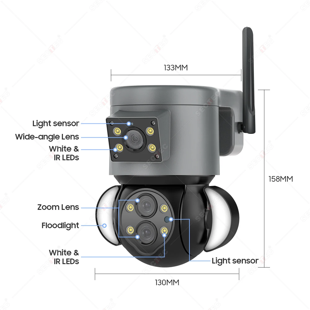 2022 nové příjezdu 360 stupeň kamera pro venkovní použití 10X Optický zoom světlomet PTZ IP Kamera bezdrátová