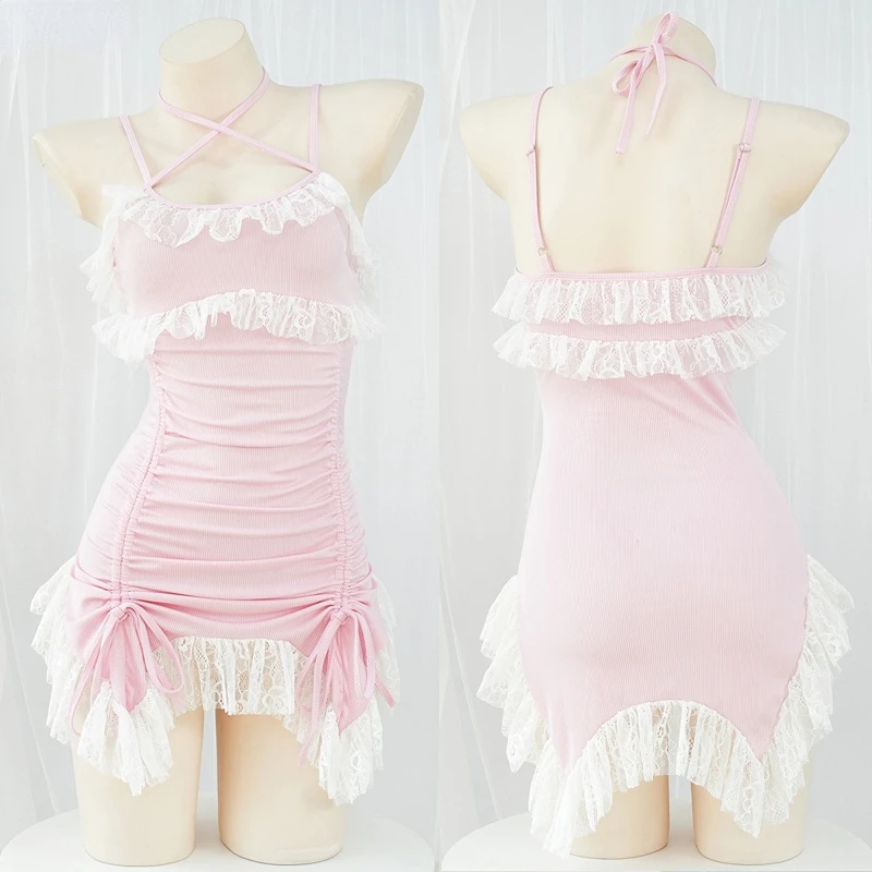 2023 Anime Lolita Dívka Šifónové Šaty Unifrom Ženy Růžové Čisté Noční Košile, Pyžama Oblečení Cosplay Kostýmy