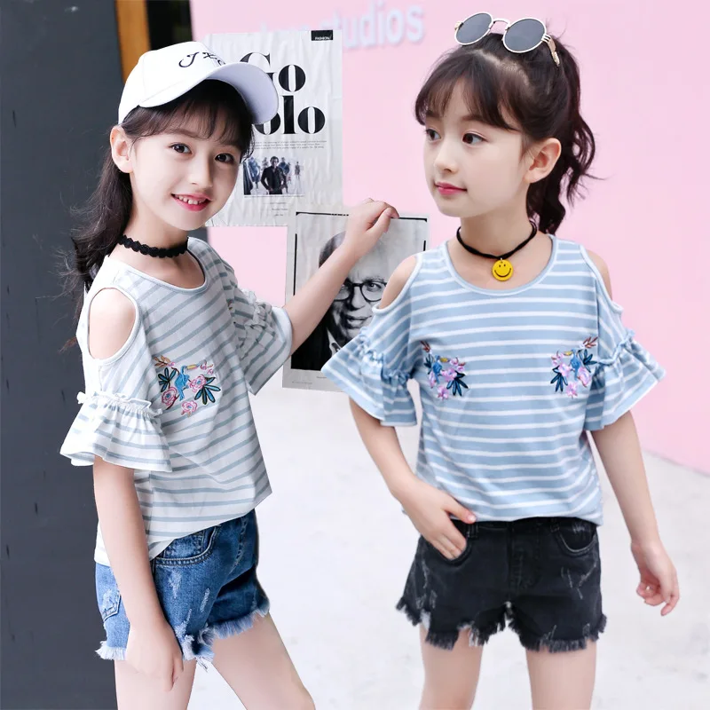 2023 Korea Léto, Děti, Krátký Rukáv Topy Ležérní Oblečení Bavlněné Sportovní Základní Girl Fashion T-shirt Oblečení Mikina
