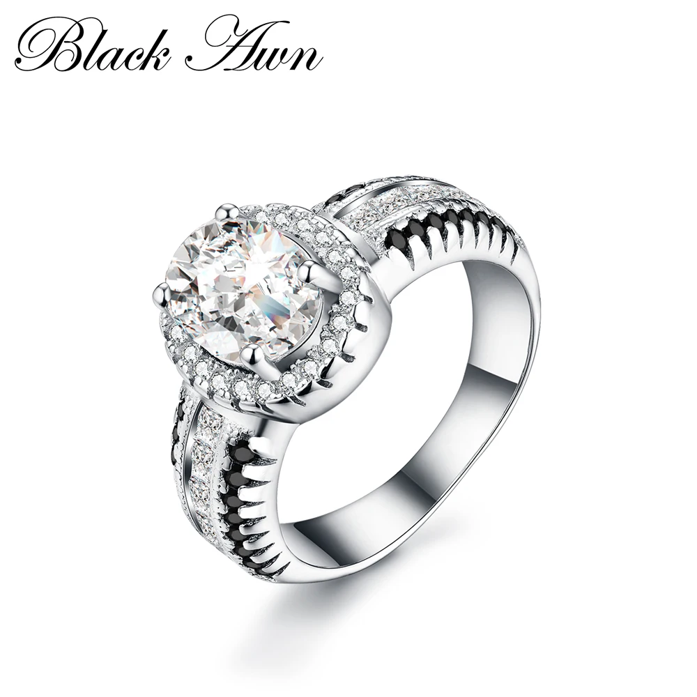 2023 Nové Černé Awn Originální 100% 925 Sterling Silver Šperky, Snubní Prsteny pro Ženy C294