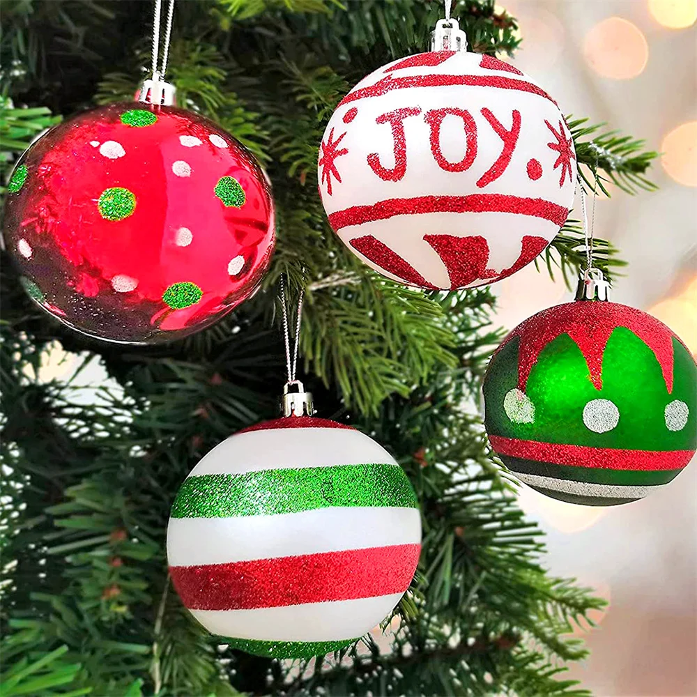 2023 Vánoční Strom Dekorace, Vánoční Strom Koule Bubliny Visí Přívěsky Ozdoby Noel Navidad Domácí Party Dekor 6ks