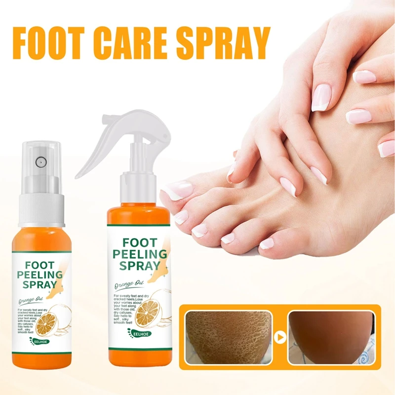 30/100 ml Vegan Nohy Peeling Sprej je Přírodní Pomerančové Esence Pedikúra Rukou Odumřelých Kožních Bělení Peeling Nohou Exfoliační Péče o Nástroj