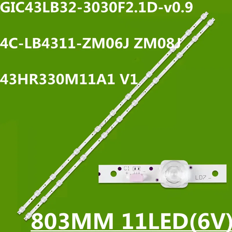 40PCS LED Strip 11lamps 43s6500 43L2F 43HR330M11A1 V1 GIC43LB32-3030F2.1D-v0.9 43UD6306 43UD6406 43UD6426 43DP600 LVU430NDEL