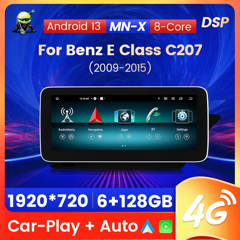 8 Core Android 13 Auto GPS Rádio Multimediální Přehrávač Pro Mercedes Benz E Class C207 A207 W207 2009 - 2016 (RHD) Bezdrátové Carpaly BT