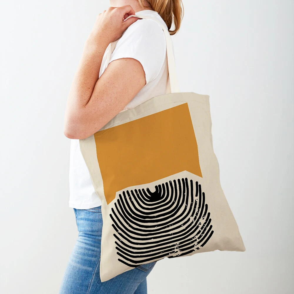 Abstraktní Matisse Line Květina List Coral Severské Ženy Shopper Bag Double Print Tote Kabelka Ležérní Plátno Dámy Tašky