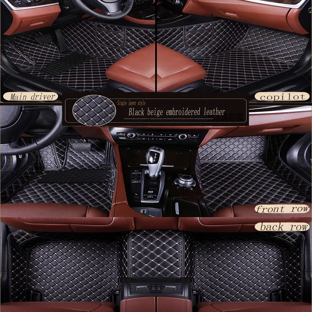 Auto koberečky pro Toyota Camry Corolla RAV4 Mark X Koruna Verso 5D Vodotěsné auto-styling kůže Anti-slip koberec vložky