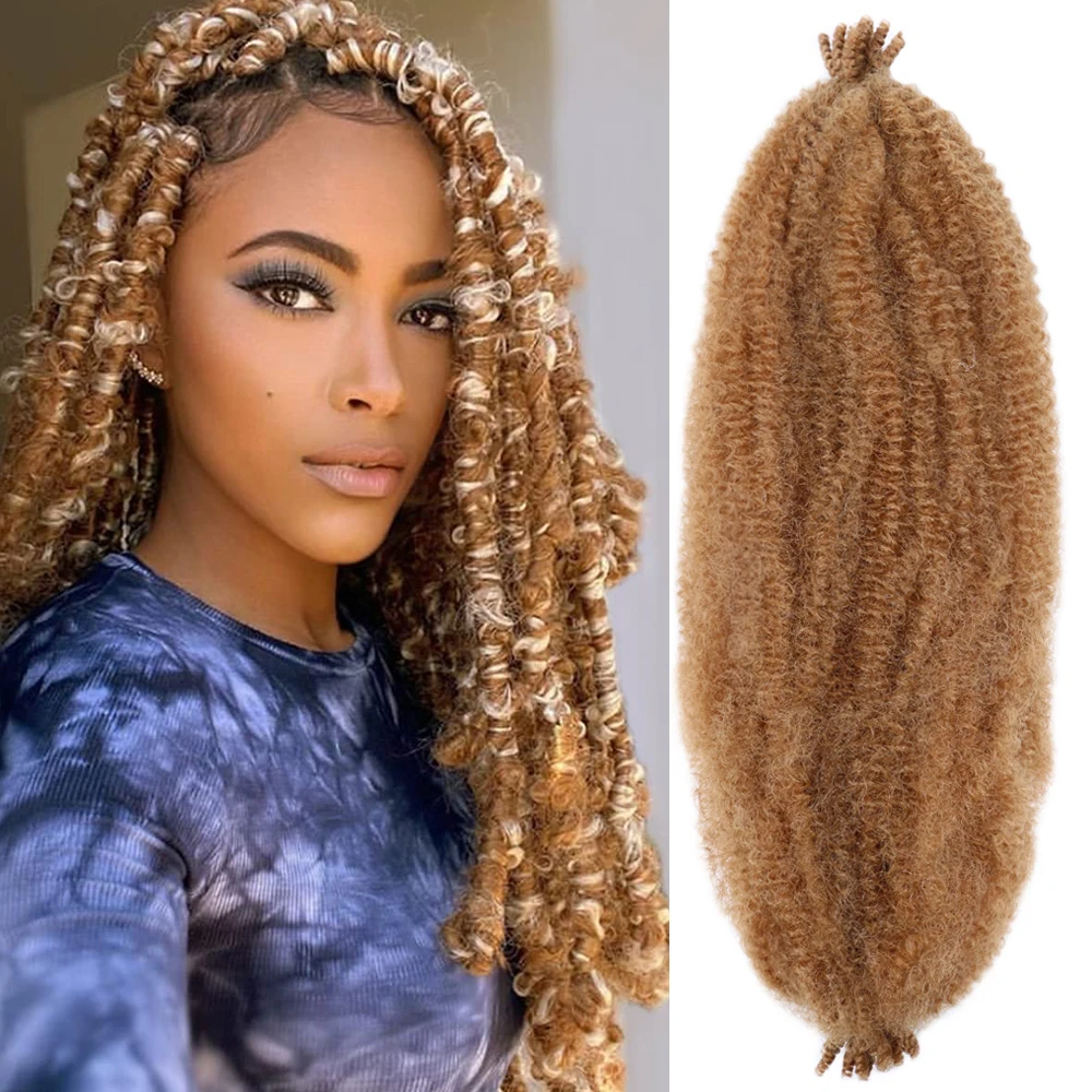 Bellqueen Syntetické Marley Twist Pletení Vlasy 24 Palců Afro Twist Pružný Nadýchané Předem Odděleny Prodloužení Vlasů Pro Černé Ženy
