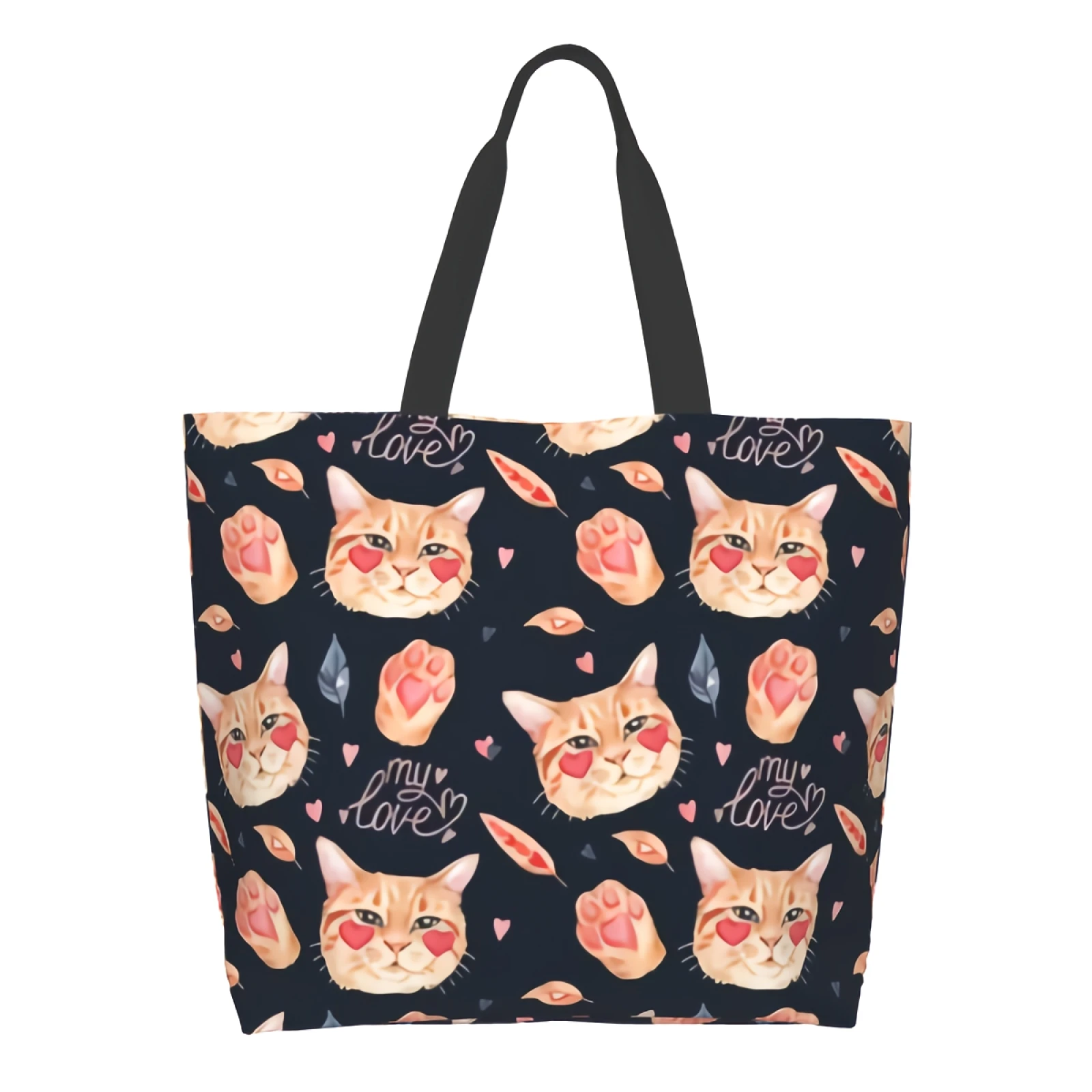 Cestovní Dojíždějící Tote Bag - miluj Mě Kočka Tote Tašky pro Ženy na Bazén, Tašky Plážové Tašky