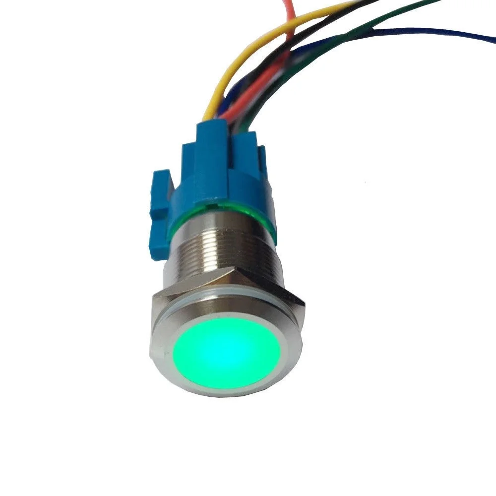 EE podporu 19mm 12V 5A Auto Panel Světlo LED Tlačítko Přepínač Zásuvka Plug Automobilové Kovové Push samosvorné Auto příslušenství