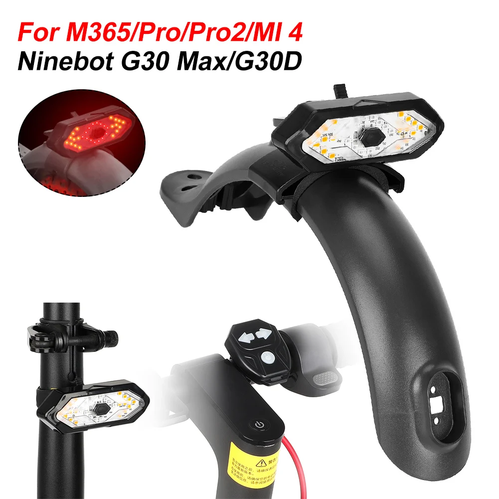 Elektrický Skútr Zadní Světlo s Dálkovým ovládáním Varovný blinkr zadní Světlo pro M365/Pro/Pro2/MI 4 Ninebot G30 Max/G30D