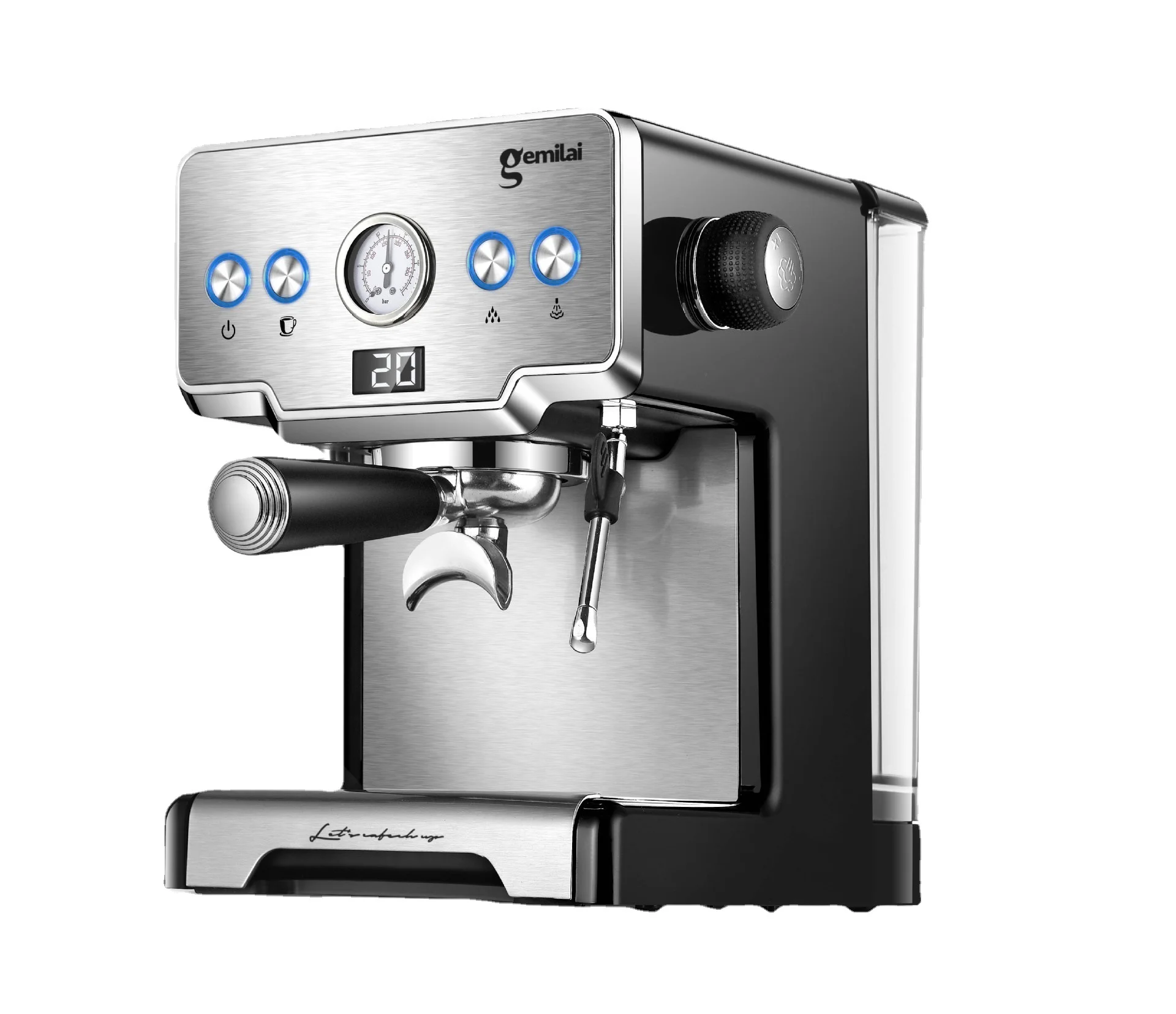 Espresso stroj 220v led kávovar espresso kávovar Domácí kávovar italské poloautomatické tlak čerpadla
