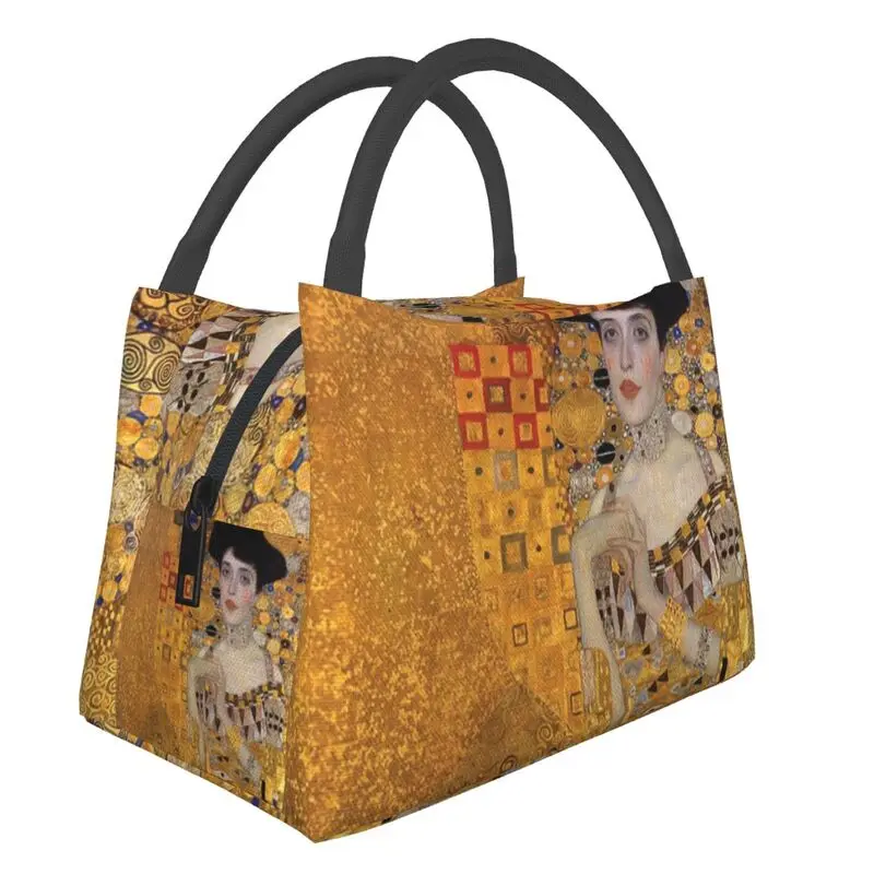 Gustav Klimt Izolované Oběd Pytel pro Ženy, Resuable Symbolika Umění Chladnější Tepelné Bento Box Office Piknik Cestovní Taška přes Rameno