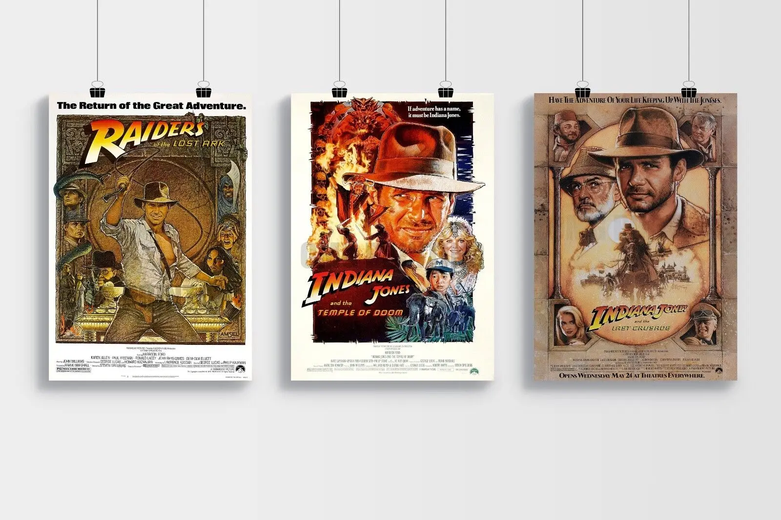 Indiana Jones Trilogy Film Art Canvas Tisk Plakátu Pro Obývací Pokoj Dekor Doma Zdi Obrázek
