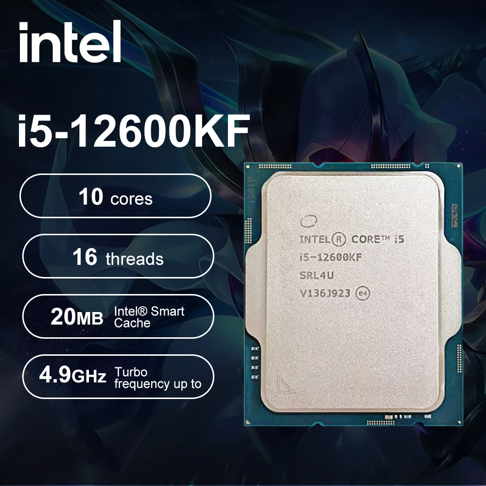 Intel Jádro i5-12600KF i5 12600KF 3.7 GHz 10-Core 16-Thread CPU Procesor 10NM L3=20M 125W LGA 1700 DDR4 Herní processador