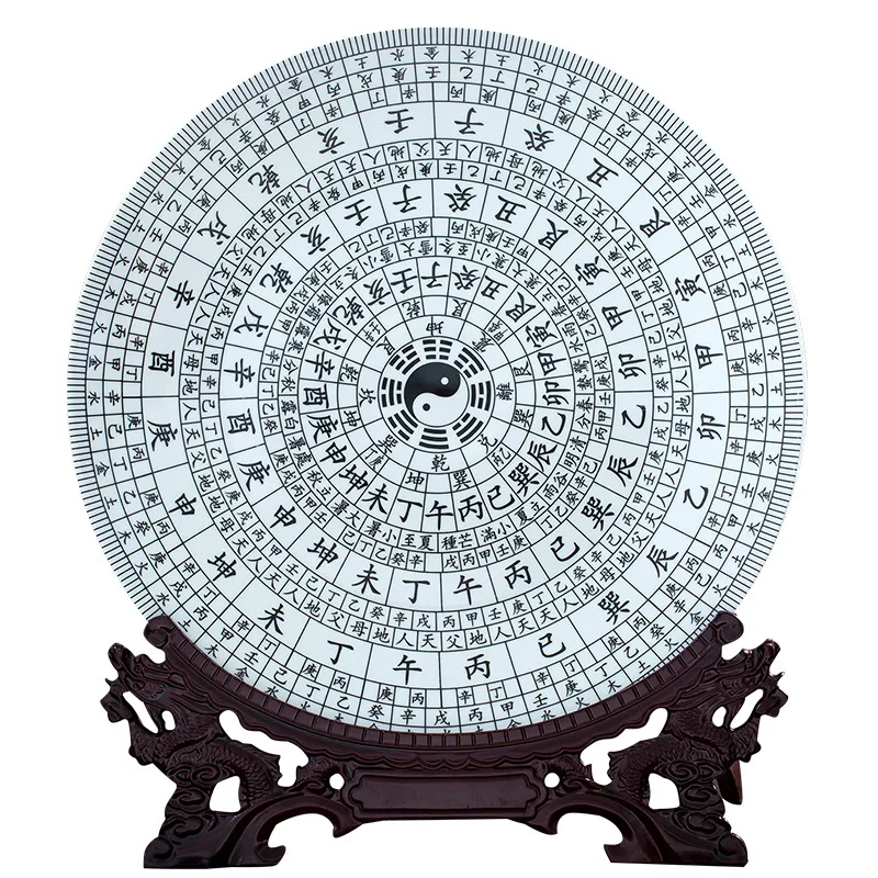 Jingdezhen Keramika Stěna-Deska Dekorační Talíře Čínské Klasické Domácí Ornament Chodbě Řemesla Kompas Geomantie Dekorace