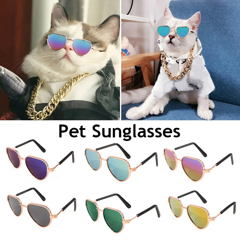 Krásné Vintage Srdce, Kočka, Odraz Sluneční Brýle Brýle Brýle Pro Malý Pes, Kočka Pet Fotografie, Pet Produktů, Rekvizity, Doplňky
