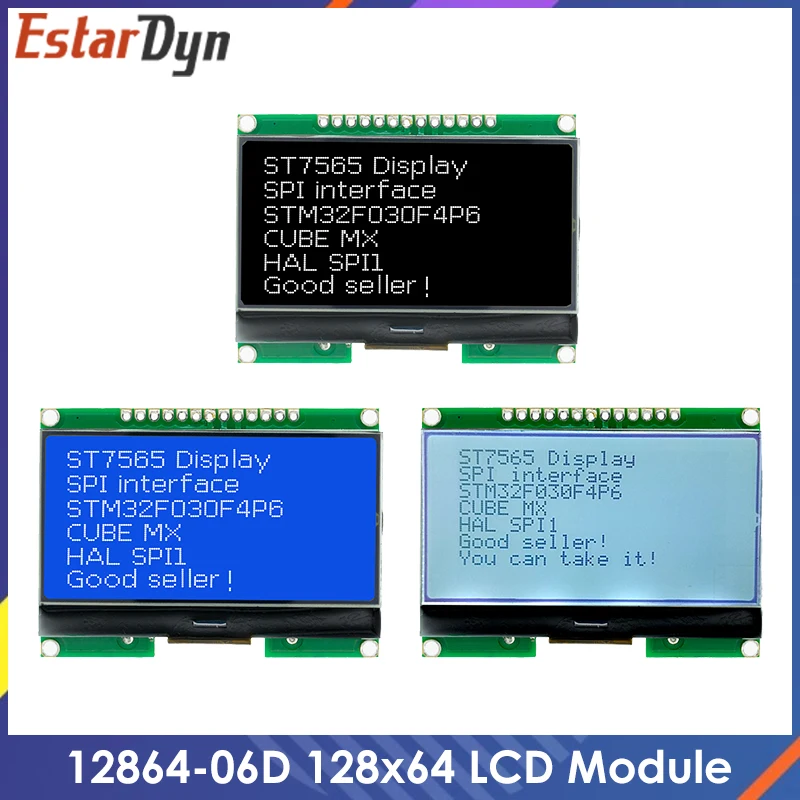 Lcd12864 12864-06D, 12864 LCD modul, COG, s Čínské písmo, dot matrix displej, SPI rozhraní