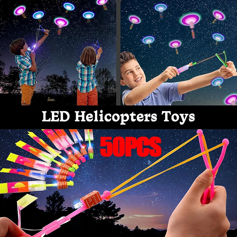 LED Světelný Prak Venkovní Flash Světlo, Létající Šipky Vrtulník Létající Hračky Prak Katapult Děti, Dospělí, Hračka, Party Rekvizity