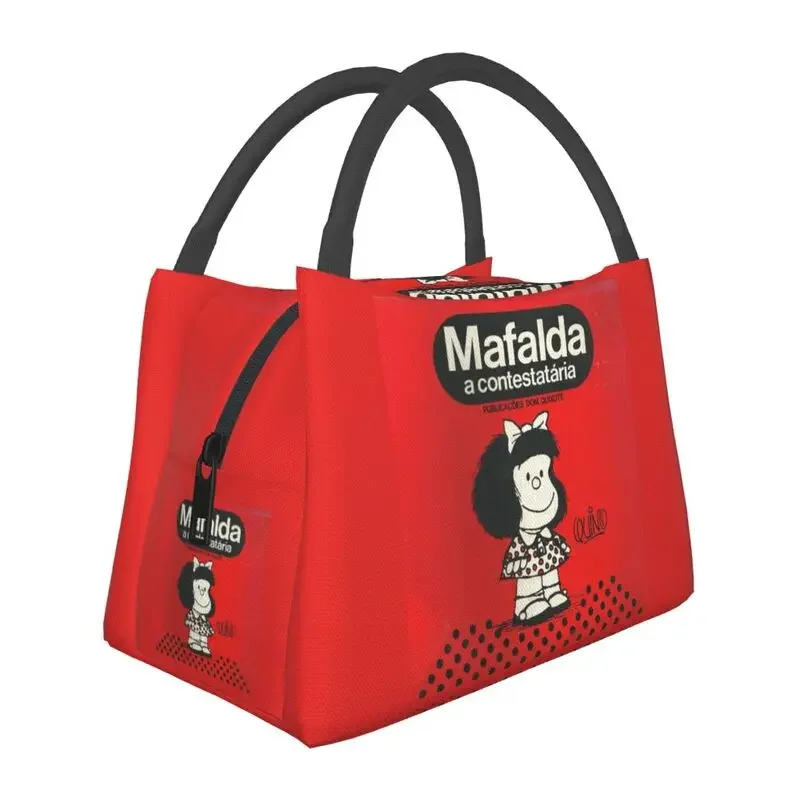 Mafalda A Contestataria Izolované Oběd Tašky pro Venkovní Piknik Quino Komiks Manga Přenosný Tepelný Chladič Bento Box Ženy