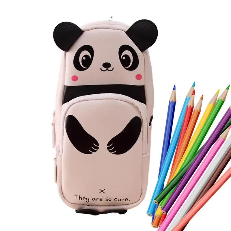 Make-Up Držitel Případě Velké Panda Papírnictví Kosmetika Skladování Taška Multifunkční Organizace, Taška S 2 Přihrádkami Na Škole