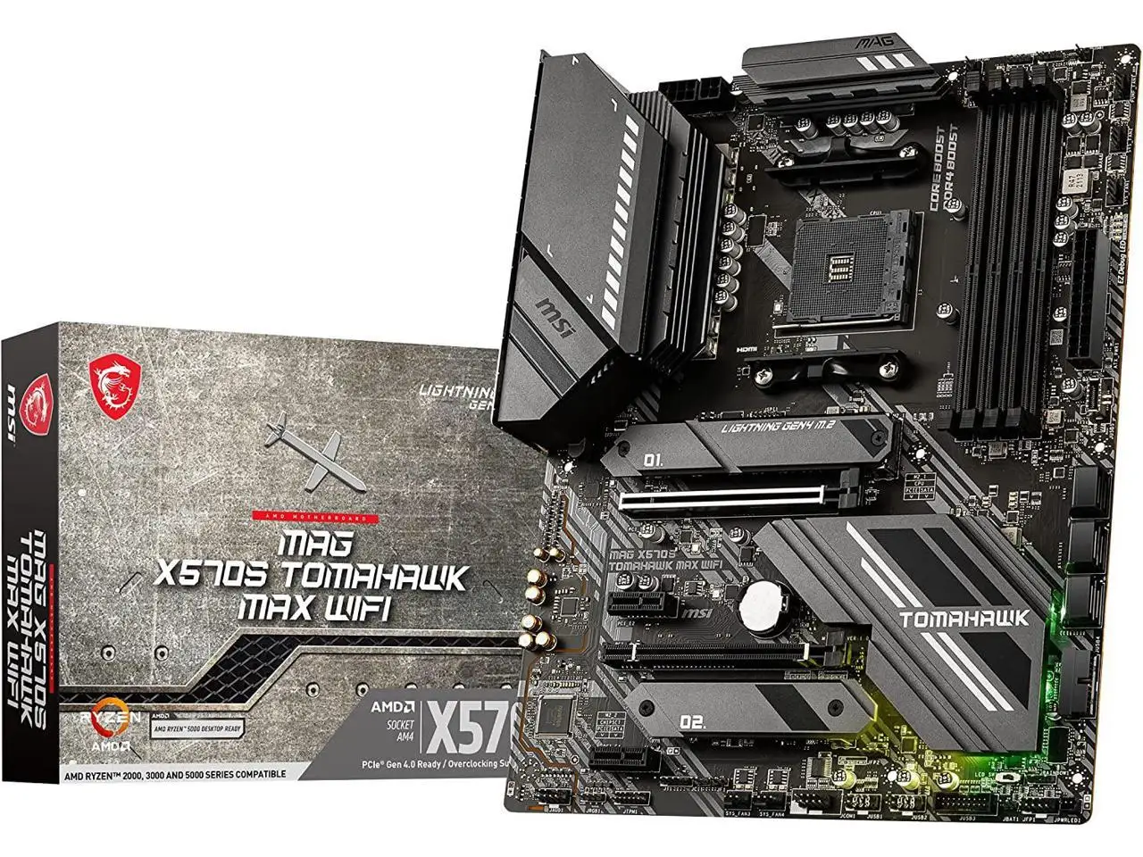 MSI MAG X570S TOMAHAWK MAX WIFI AMD AM4 X570 Podporuje Ryzen 5000 Series CPU, SATA 6Gb/s, USB 3.0, ATX základní Deska AMD Přetaktování