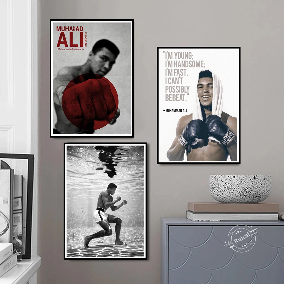Muhammad Ali Plakát Box Star Sports Abstraktní Malířské Plátno Umění, Tisk Zeď Obrázek Pro Chlapce Ložnice Domácí Dekor
