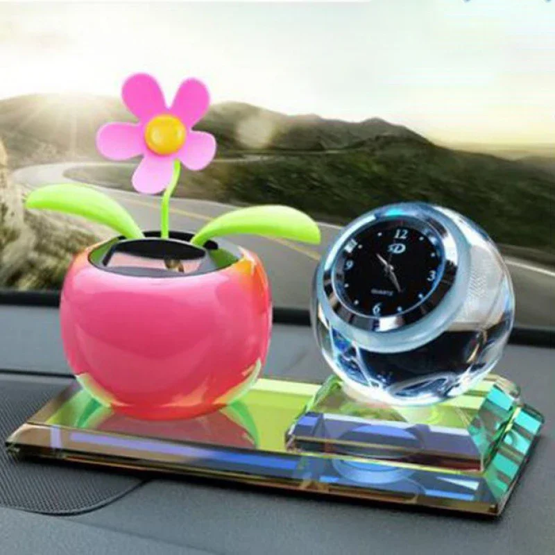 Nové Módní Vysoce Kvalitní Luxusní Crystal Auto Parfém Crystal Auto Parfém Držitel Křišťálové Koule s Hodinami Auto Parfém Držitel