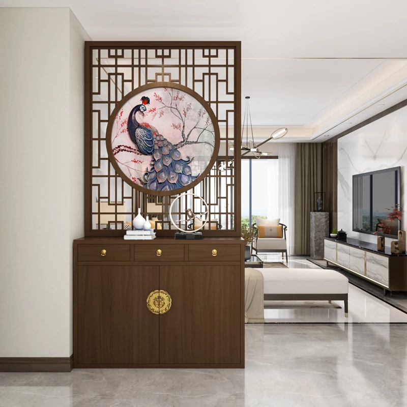 Nový Čínský styl obrazovky verandě kabinet oddíl domácnosti police obývací pokoj bloku masivního dřeva dekorativní duté boty