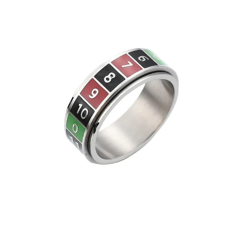 Otočný Digitální Prsten Řetěz Z Nerezové Oceli Otočný Kroužek Pánské Klasické Barevné Punk Řím Digitální Šperky Prsten Pro Ženy, Muže