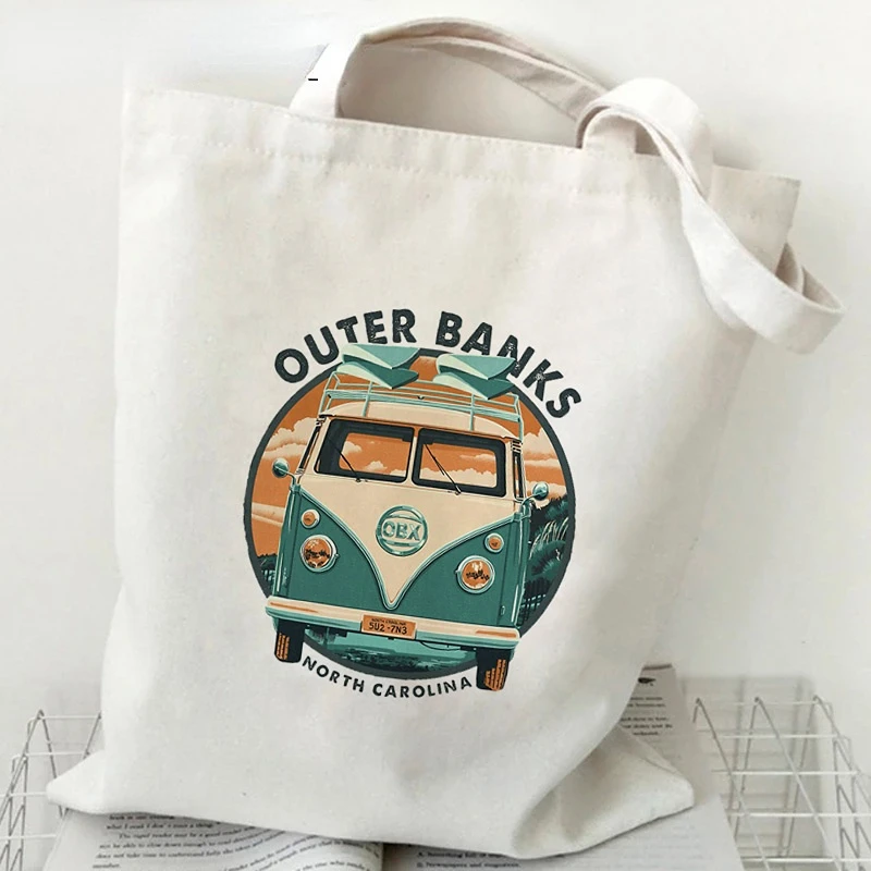 Outer Banks TV Tote Tašky pro Ženy Letní Nákupní Taška Ležérní Resuable Eco Taška Shopper Pogue Život Bolsa Feminina