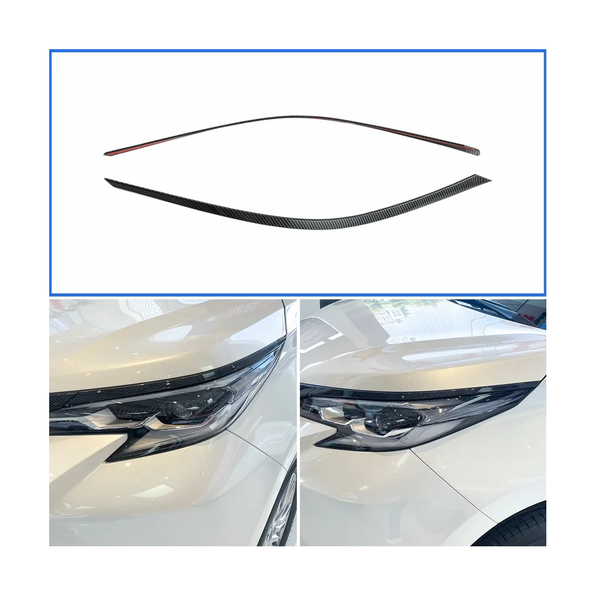 Pro Toyota Sienna 2021 2022 Příslušenství Auto Hlavu Světlo Lampa Obočí Kryt Čalounění Nálepka Lití ,ABS Uhlíkových Vláken