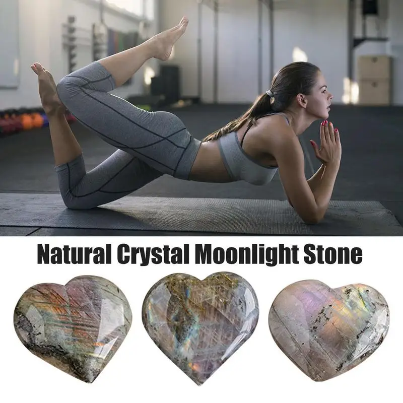 Přírodní Ve Tvaru Srdce Kámen Univerzální Dekorativní Fialová Crystal Měsíční Kámen Kapesní Měsíční Kameny Pro Umění, Řemesla A Další