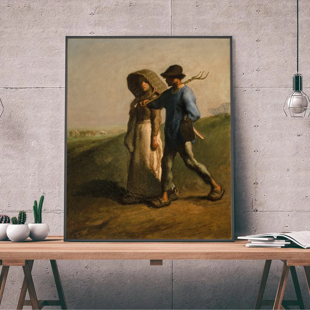 Rolník Pár Bude Fungovat Plakát Jean Francois Millet Malířské Plátno Umění Zdi Dekor
