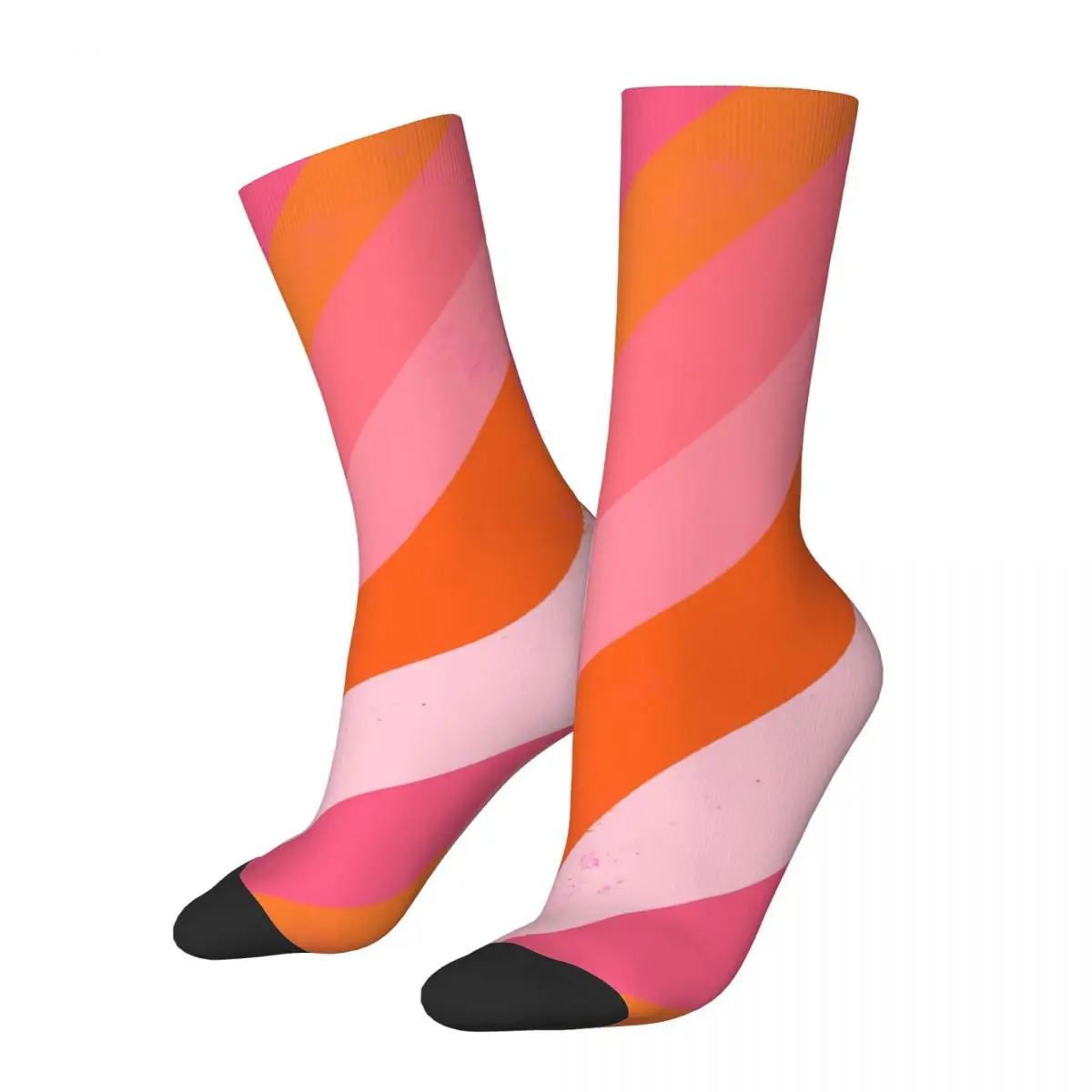 Růžové A Oranžové Tah Štětcem Stripe Ponožky Mužské Pánské Dámské Letní Punčochy Hip Hop