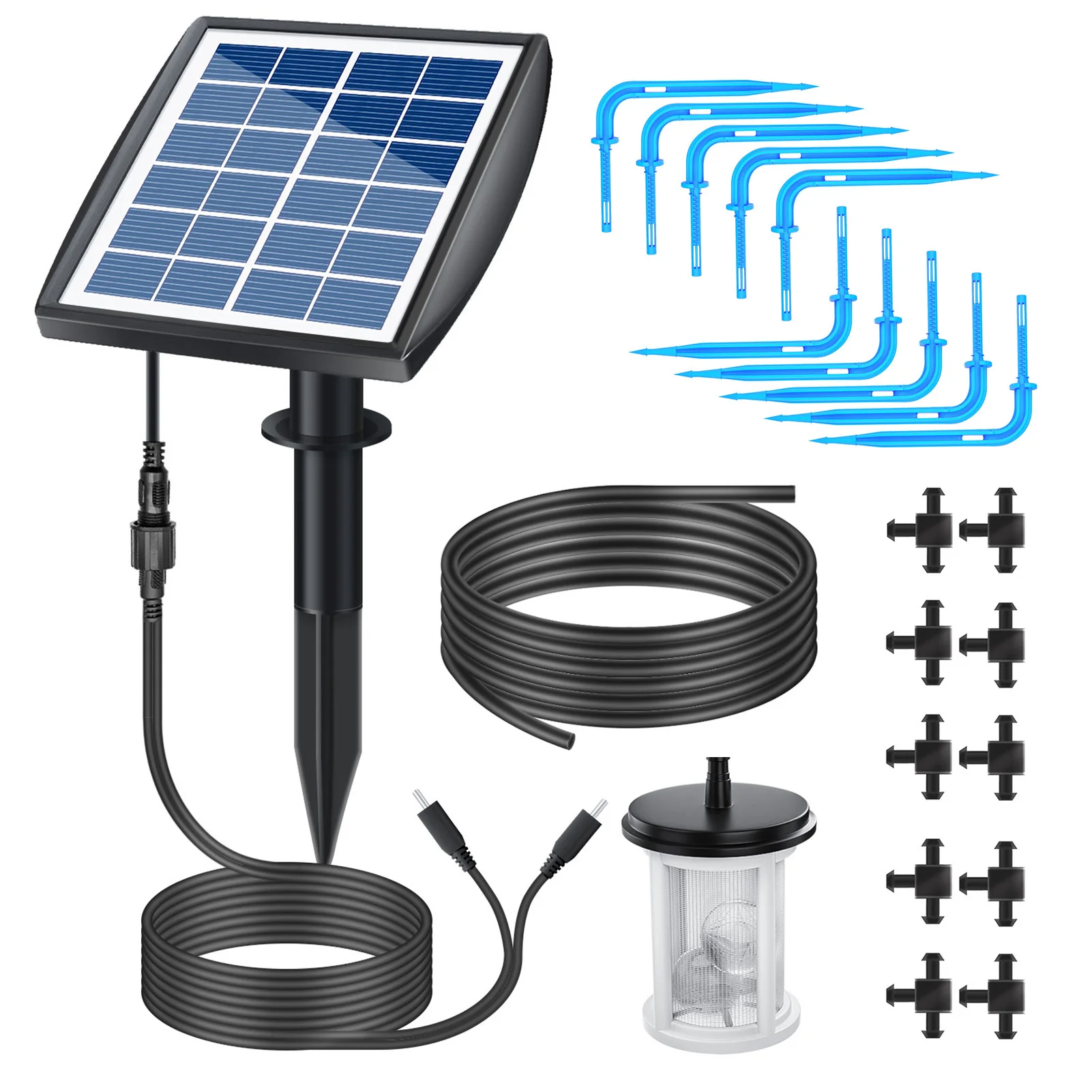 Solární Zavlažovací Systém Solar Powered Automatické Zavlažování Kit Vlastní Zavlažovací Zařízení w/ Vodní Senzor Časovač Zalévání Zařízení