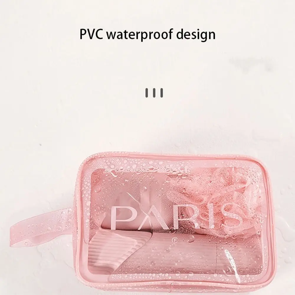 Transparentní PVC Přenosná Kosmetická Taška Vodotěsné Jednoduchá Cestovní Washion Storage Bag Velké kapacity Úložiště Toaletní Taška