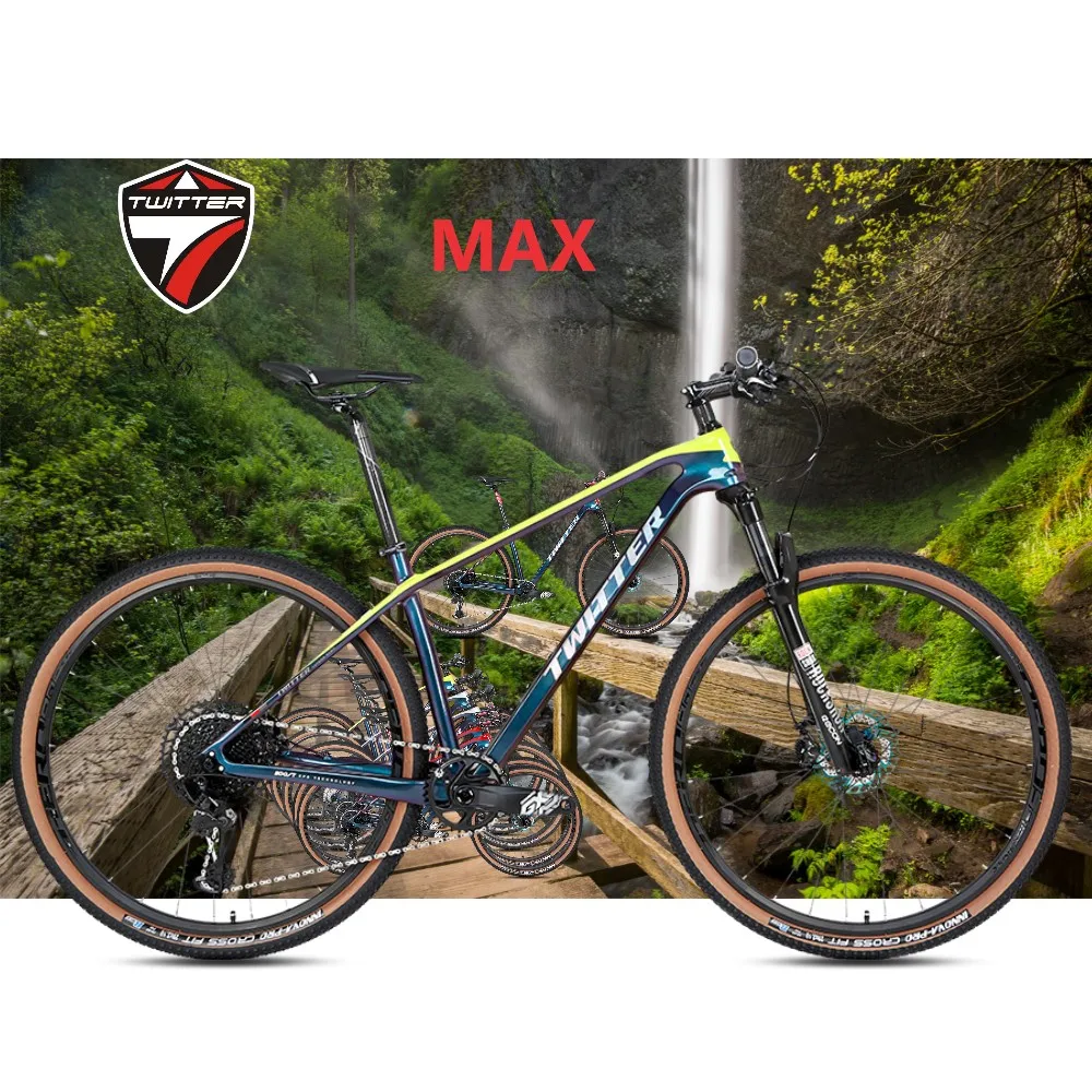 TWITTER kola Holografické MAX GX EAGLE-12S XC Off-Road Odpružení Přední Fork27.5/29Inch Uhlíkových Vláken Horské Kolo велосипед