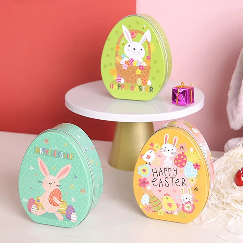 Velikonoční Vajíčko Cukroví Box Cartoon Bunny Pocínovaných Jar Cukroví Čokoládové Sušenky Sklenic Dítě Dárkové Balení Krabice Velikonoční Party Laskavosti