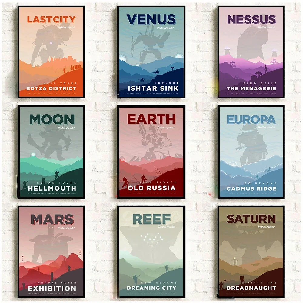 Venuše, Slunce, Saturn, Mars, Země, Pluto Planeta Wall Art Malířské Plátno Nordic Plakáty A Tisky Zeď Obrázky Pro Obývací Pokoj Dekor