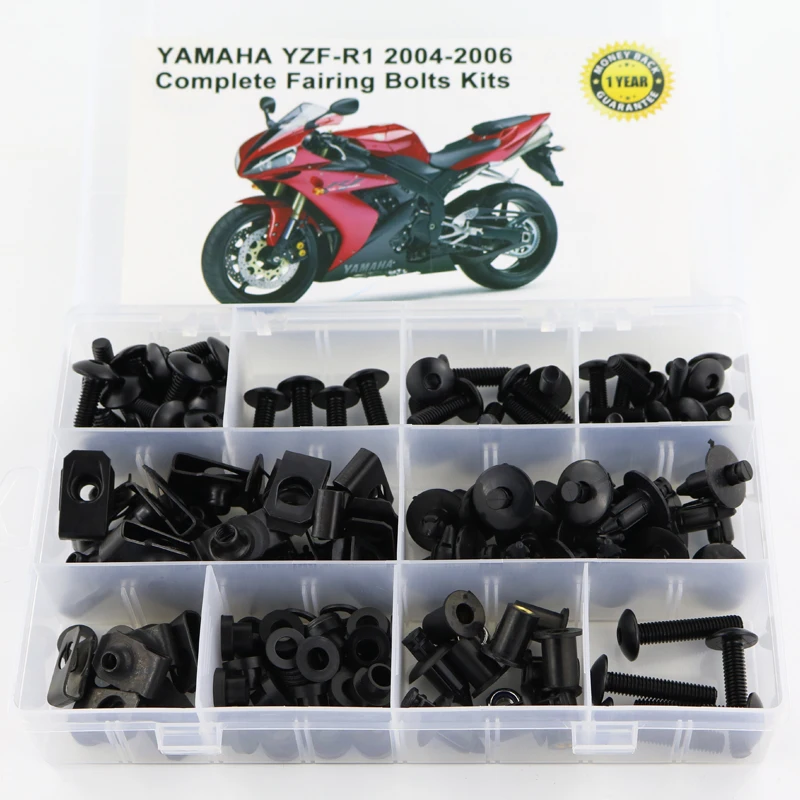 Vhodné Pro Yamaha YZF-R1 R1 2004 2005 2006 Motocyklové Příslušenství, Kompletní Kapotáž Šrouby, Sady Šroubů Spony Uzávěr Oceli