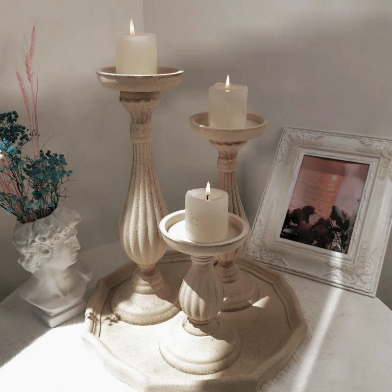 Vintage Svatební Dekorace Stolu Moderní Vánoční Dřevěné Svícny na Svíčky A Držáky Domova svícen Vrchol