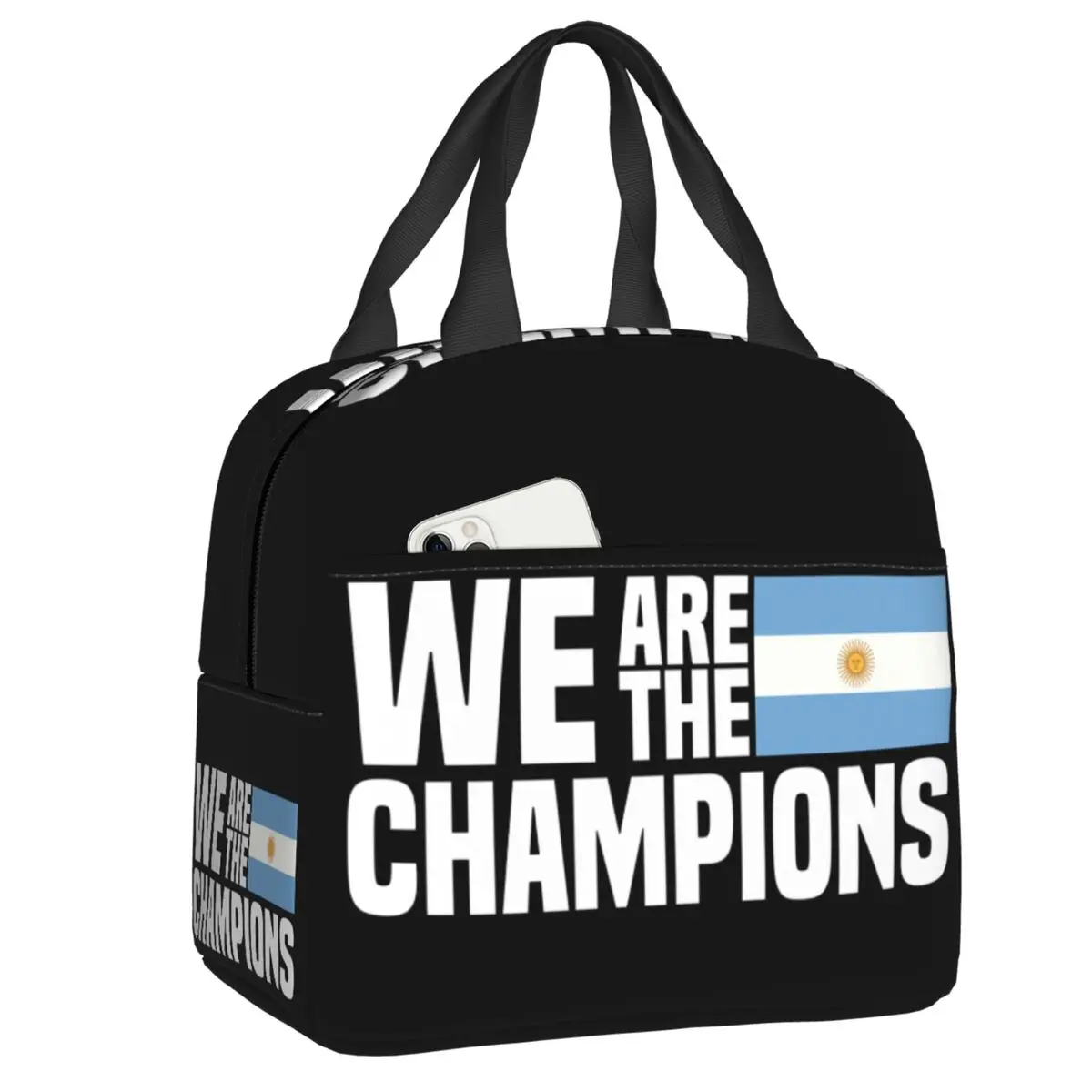 Vlajka Z Argentiny Oběd Box pro Ženy Resuable Nepropustné Tepelné Chladnější Jídlo Izolované Argentinský Fotbalový Oběd Bag Úřadu Práce