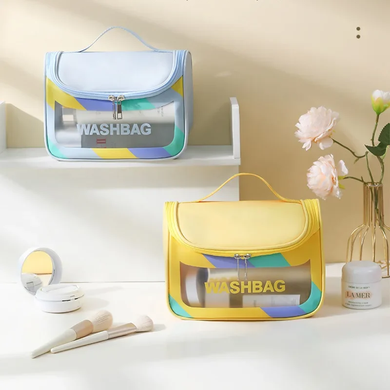 Zakřivené pu Make-up bag Přenosné vysoká vzhled úrovni cestovní toaletní taška Velká kapacita pvc make-up storage bag Skladování taška