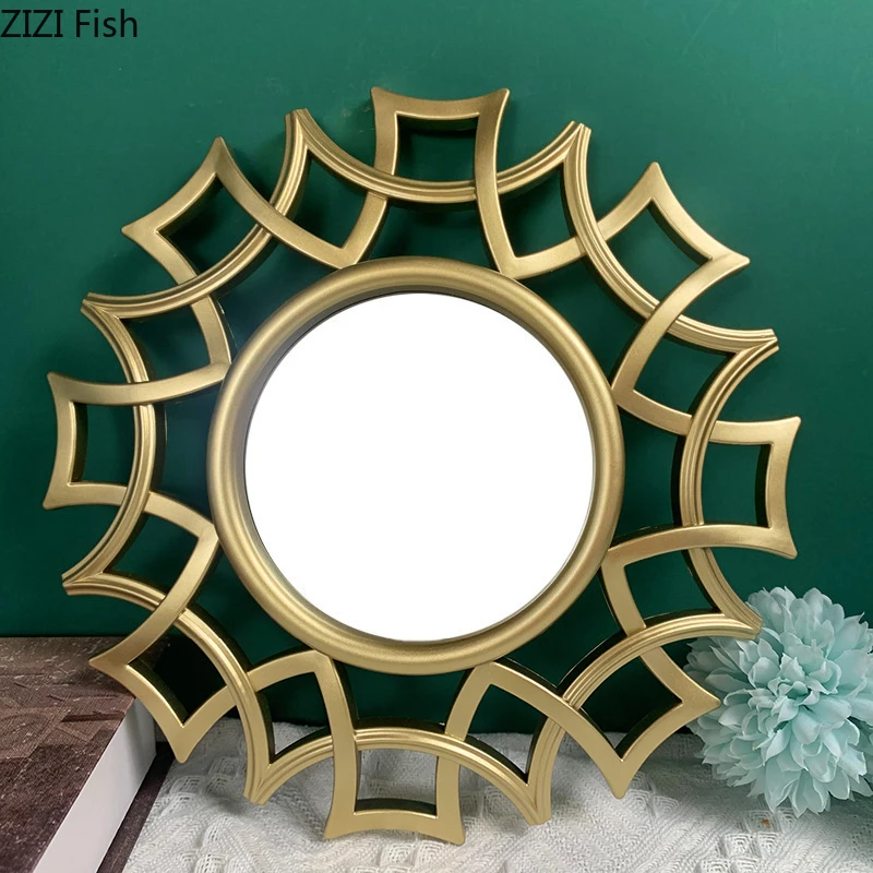 Zlaté Zrcadlo Pozadí Zavěšení Na Zeď Dekorace Na Zeď Geometrické Duté Zrcadlo Zlatý Přívěsek, Kombinace Set Home Dekorace