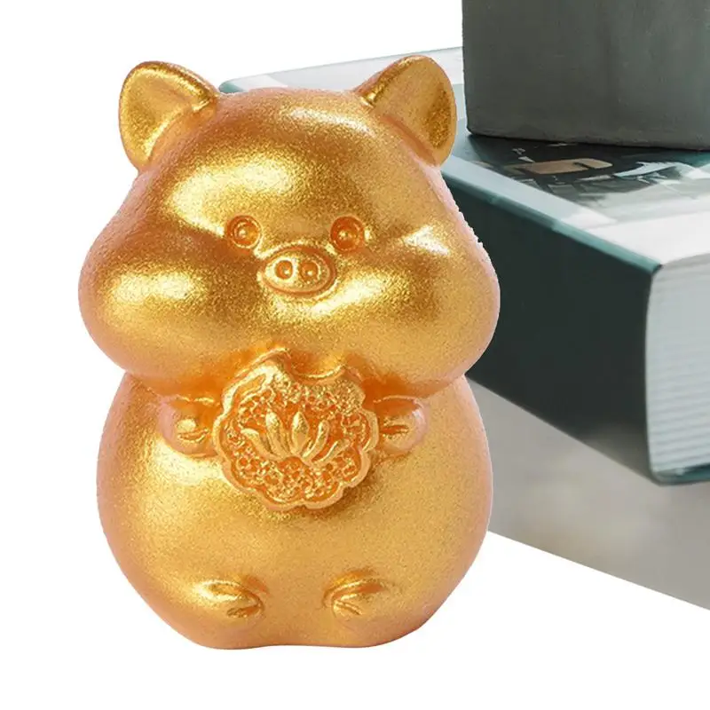 Zodiac Figurky Zlaté Pryskyřice Čínský Zvěrokruh Zvířecí Figurky Jarní Festival Dekorace Zvířecí Plastika Pro Přilákat Bohatství