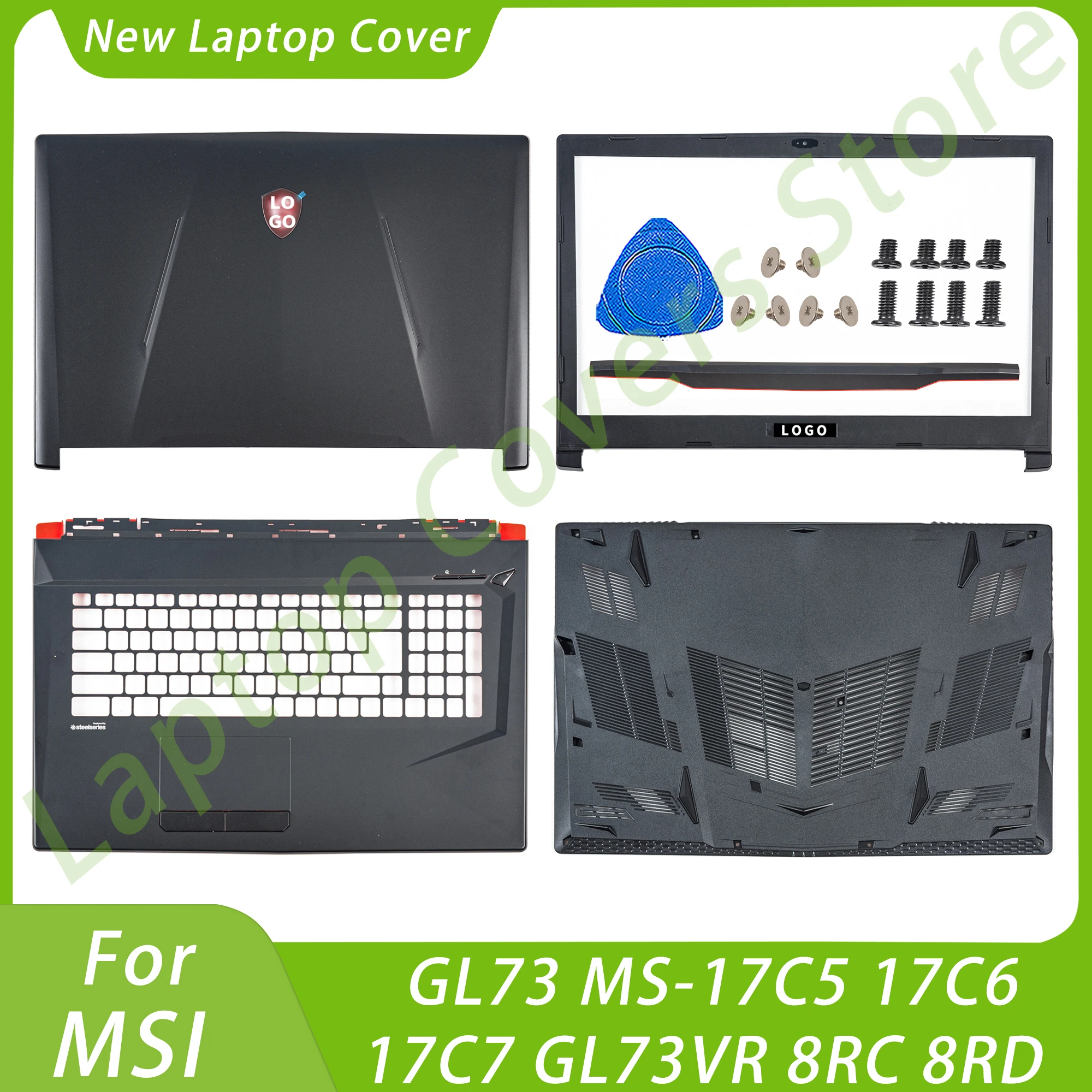 Černý Notebook Případech Bydlení Pro MSI GL73 MS-17C5 17C6 17C7 GL73VR 8RC 8RD LCD Zadní Kryt Rámeček Palmrest Dno Případě Nahradit 17.3'