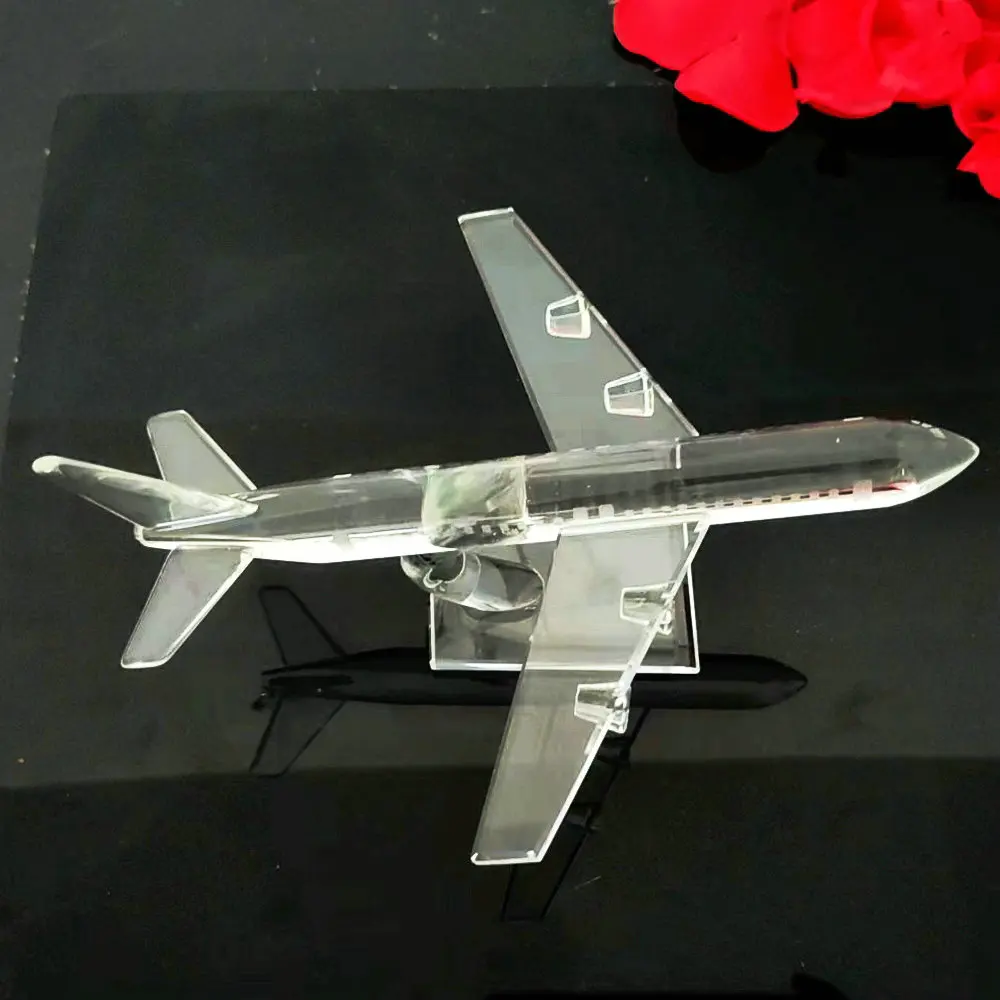 Čistý Krystal Letadlo Model Miniaturní Skleněné Letadlo, Letadla Řemesla Office Home Dekorace Suvenýr Dárek