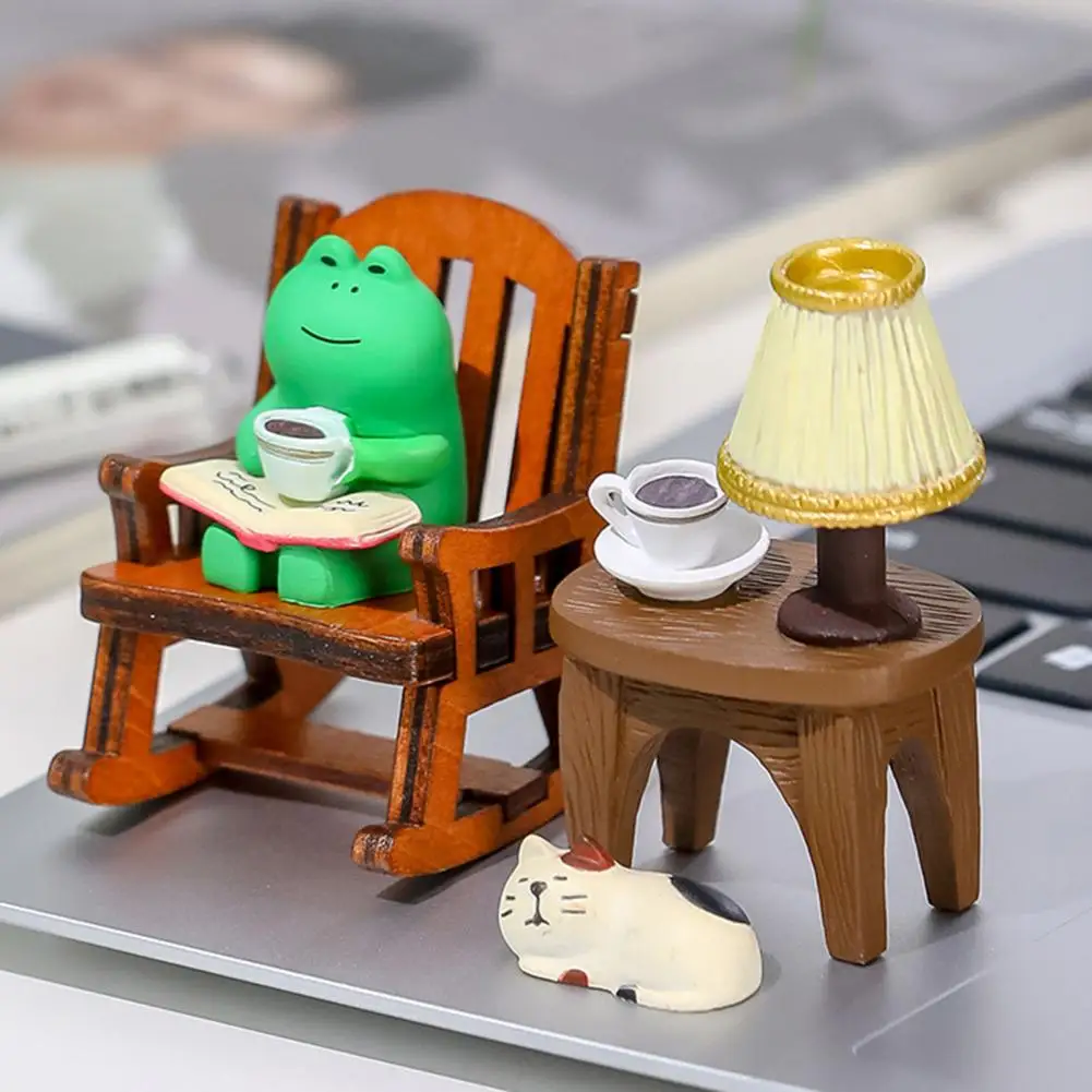 Židle Frog Ozdoba Žába Zahradní Dekorace Roztomilé Pryskyřice, Žába Figurky Krytý Venkovní Zahradní Dekorace Židle pro stolní počítače